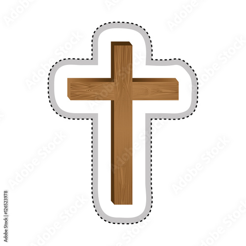 crucifix christian or catholic icon image vector illustration design 
