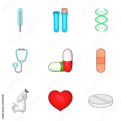 Doctoral icons set. Cartoon illustration of 9 doctoral vector icons for web