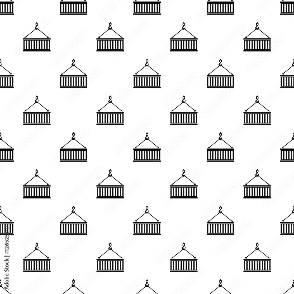 Crane hook with container pattern. Simple illustration of crane hook with container vector pattern for web