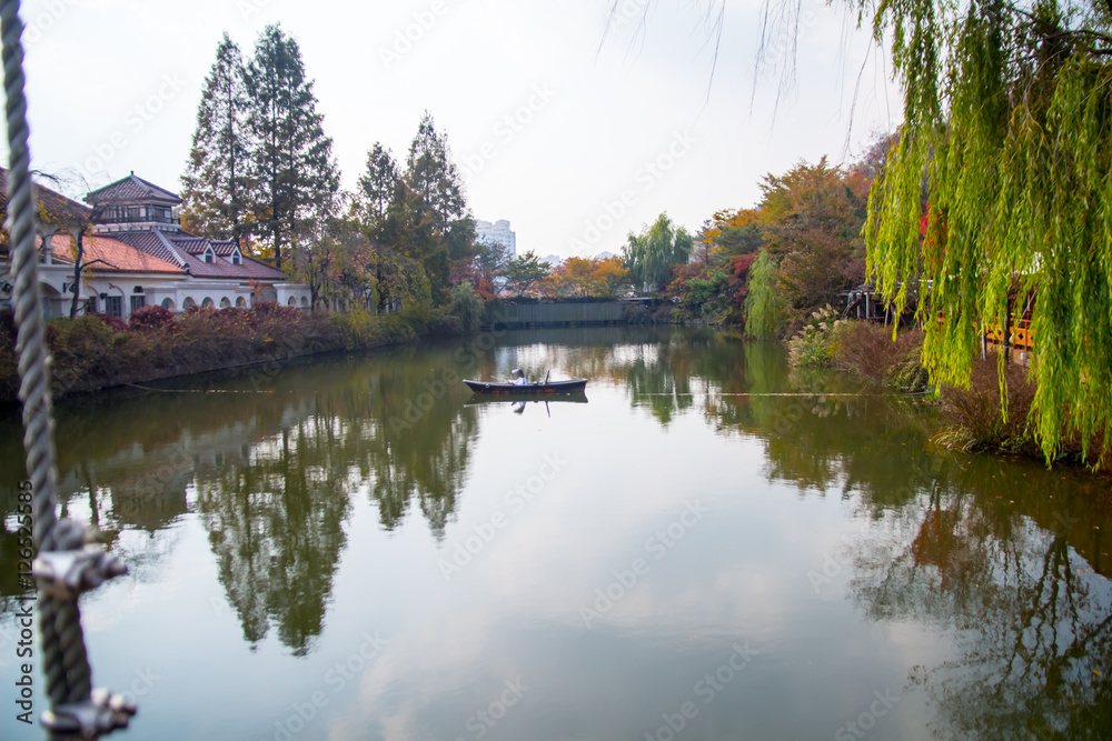 Beautiful pond scenery in Korea Beautiful pond scenery in Korea