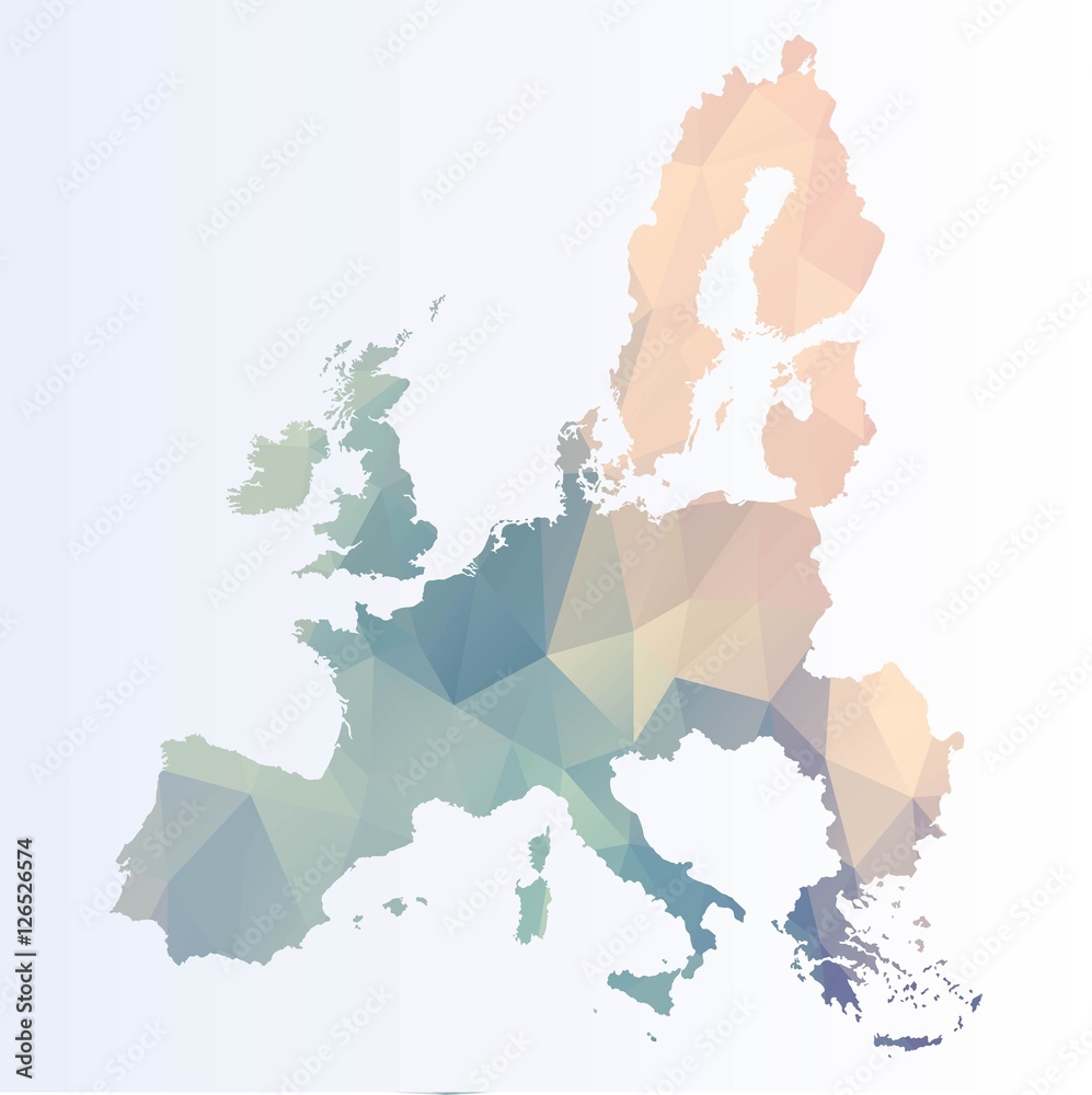 Fototapeta Wielokątna mapa euro