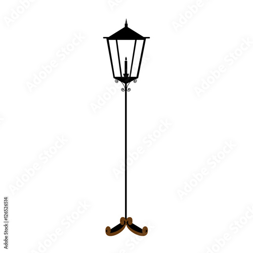 street lamp icon image vector illustration design 