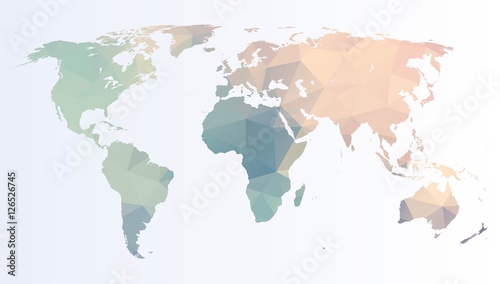 Fototapeta Mapa świata wielokąta