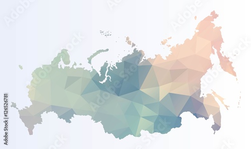 Obraz na płótnie Polygonal map of Russia