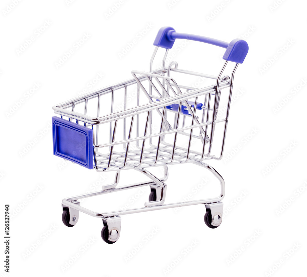 empty shopping cart, isolated on white
