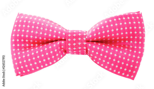 Canvastavla pink with white polka dots bow tie