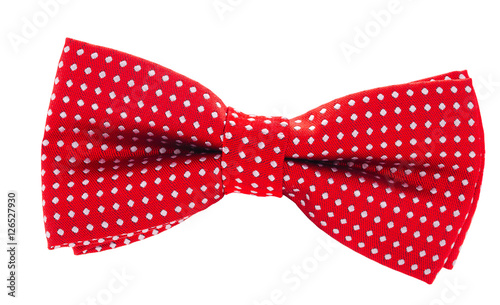 red with white polka dots bow tie