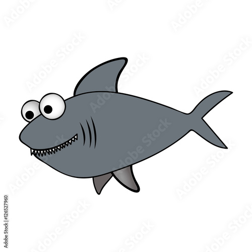 shark fish cartoon icon imagevector illustration design 