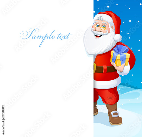 Christmas. Santa Claus. Vector illustration. Poster.
