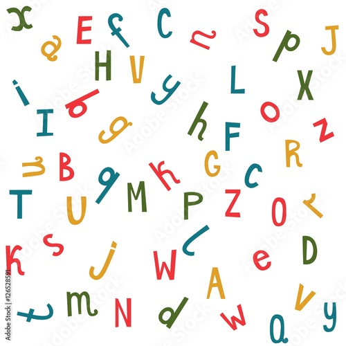 colorful seamless pattern with letters