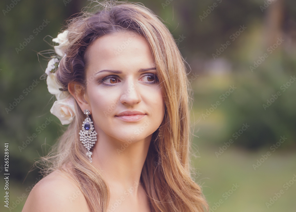 beautiful cheerful young woman lost in contemplation and thought beautiful cheerful young woman lost in contemplation and thought