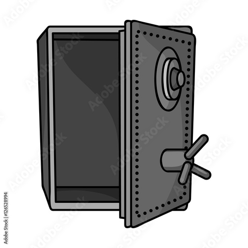Safe icon in monochrome style isolated on white background. Crime symbol stock vector illustration.