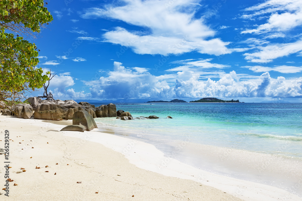 Tropical paradise  beach Seychelles islands