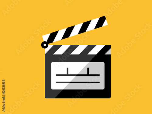 Black clapperboard movies symbol