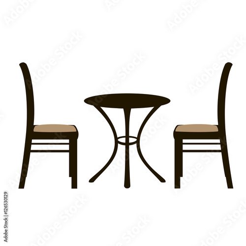 Table and a pair of chairs