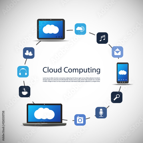 Cloud Computing Concept - Vector Illustration