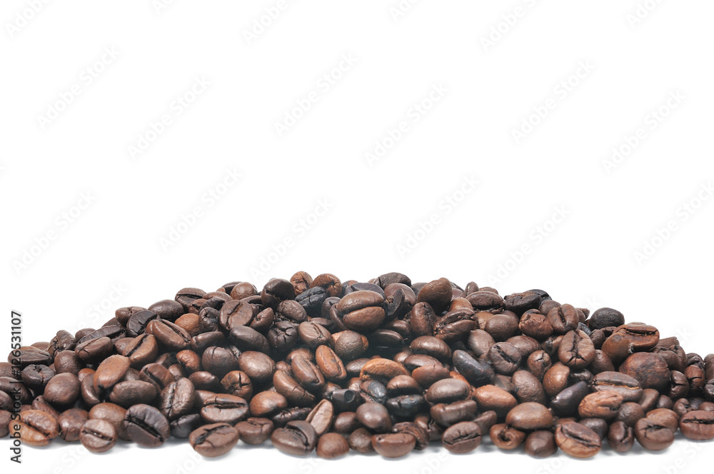 Coffee bean stack on white background Coffee bean stack on white background