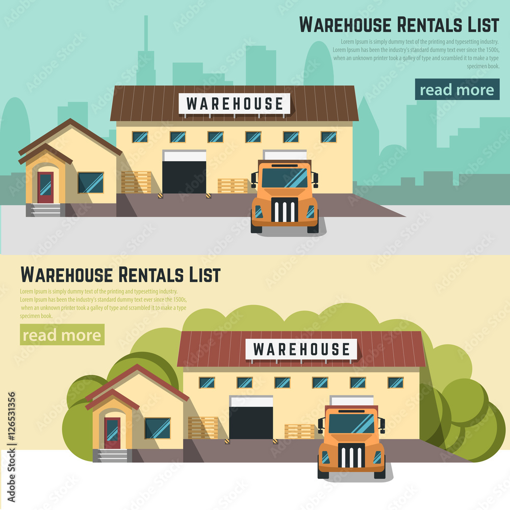 Illustration of logistics and warehouse.