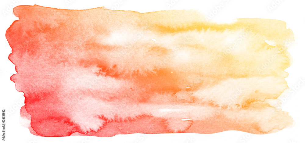 Obraz premium Abstract red watercolor on white background.This is watercolor splash.It is drawn by hand.