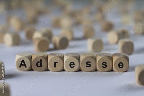 Принти на полотні Adresse - Holzwürfel mit Buchstaben