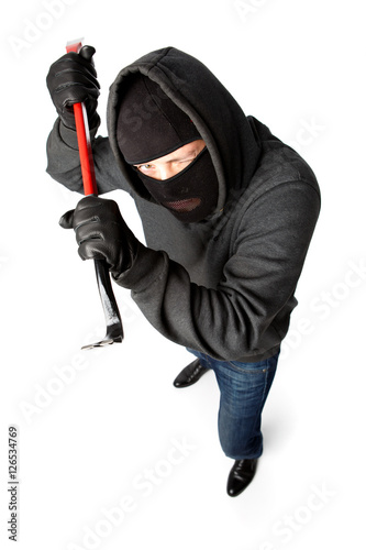 Burglar with red lock pick