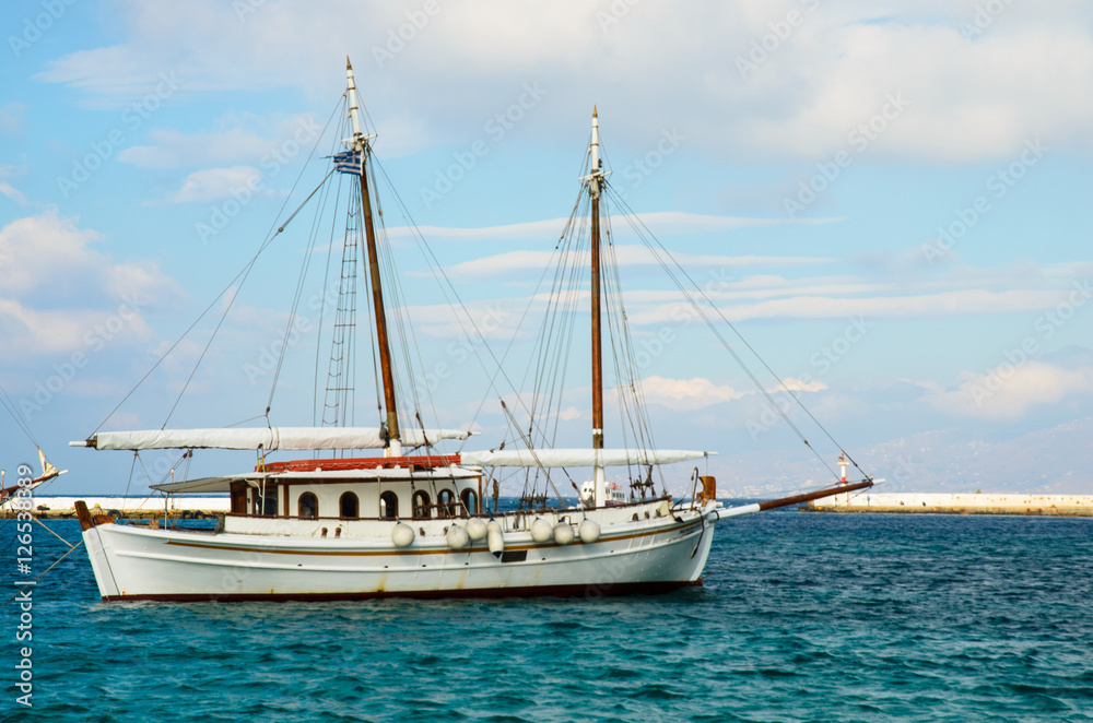 Boats wharf in the Mykonos habour