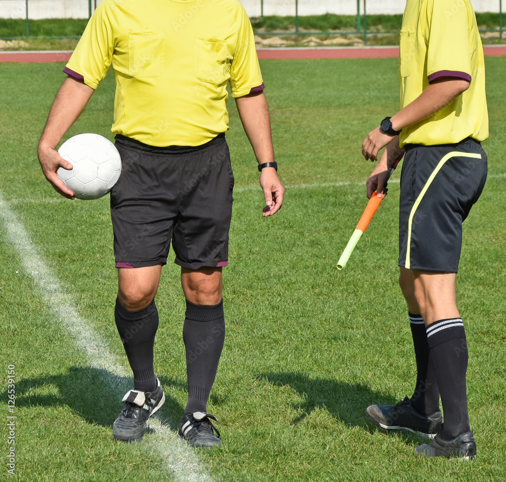 Two soccer referee before match Stock Photo Adobe Stock