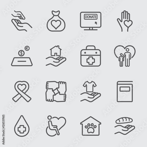 Charity and Donate line icon 1