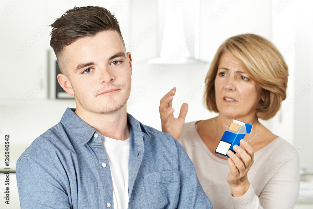 Mother Talking To Teenage Son About Dangers Of Smoking Mother Talking To Teenage Son About Dangers Of Smoking