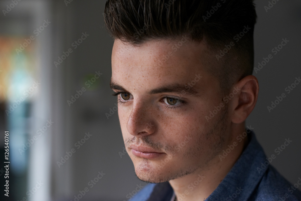 Head And Sholuders Portrait Of Serious Teenage Boy Head And Sholuders Portrait Of Serious Teenage Boy