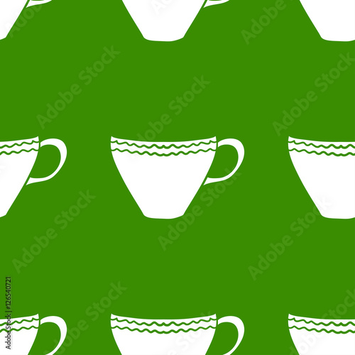 Seamless pattern with tea cups.