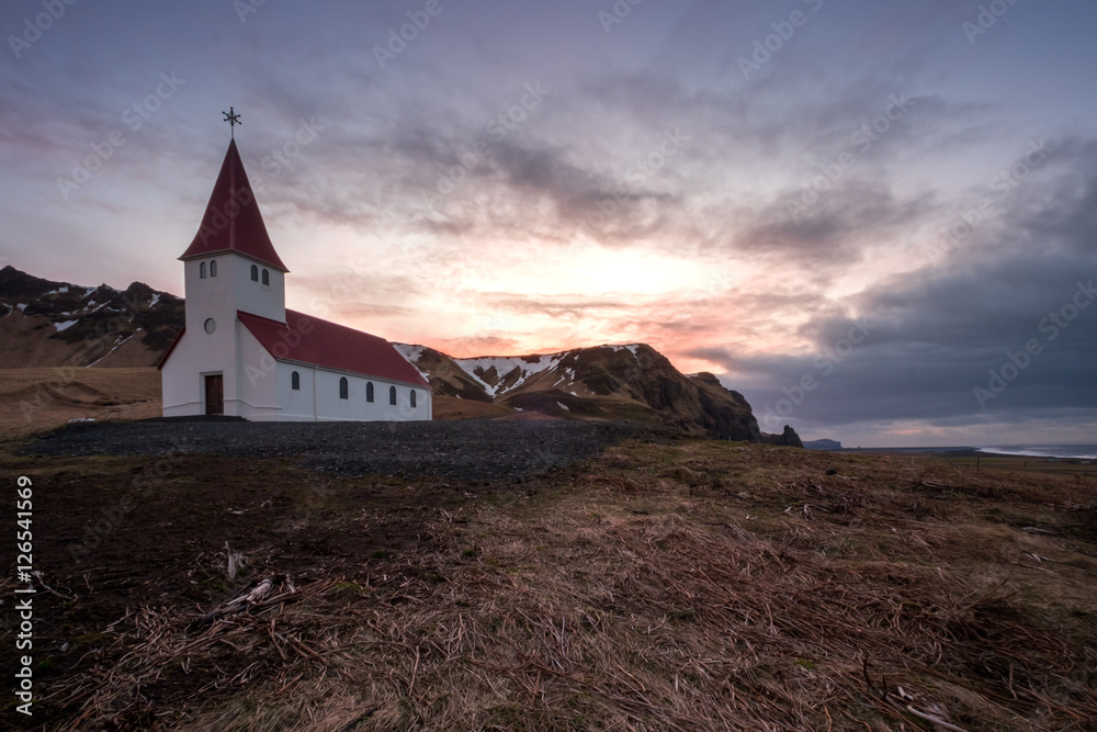 The Vik's church, located high on a hill in Vik - Iceland