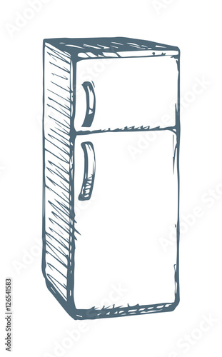 Fridge. Vector drawing