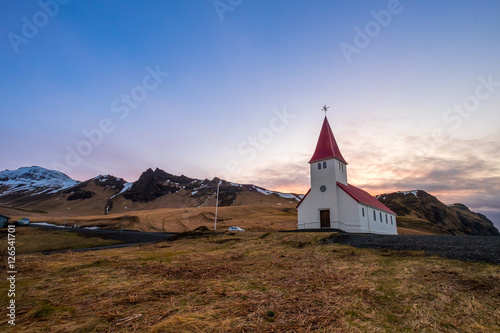 The Vik's church, located high on a hill in Vik - Iceland