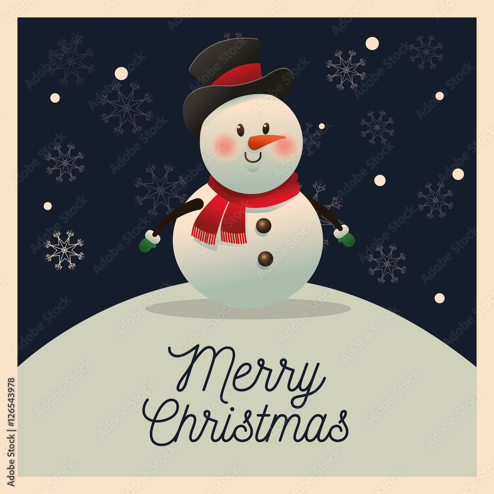 Snowman cartoon icon. Christmas season card decoration and celebration theme. Colorful design. Vector illustration Snowman cartoon icon. Christmas season card decoration and celebration theme. Colorful design. Vector illustration
