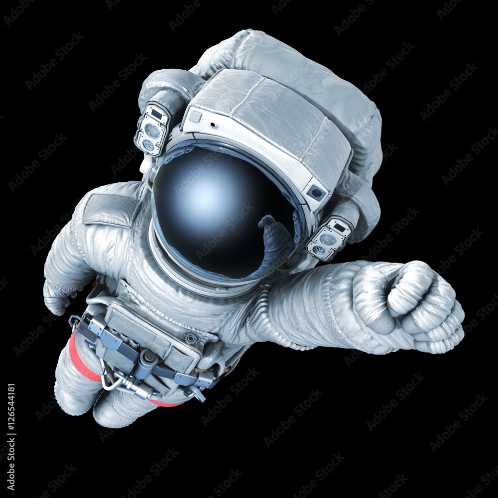 Astronaut superman, image with a work path
