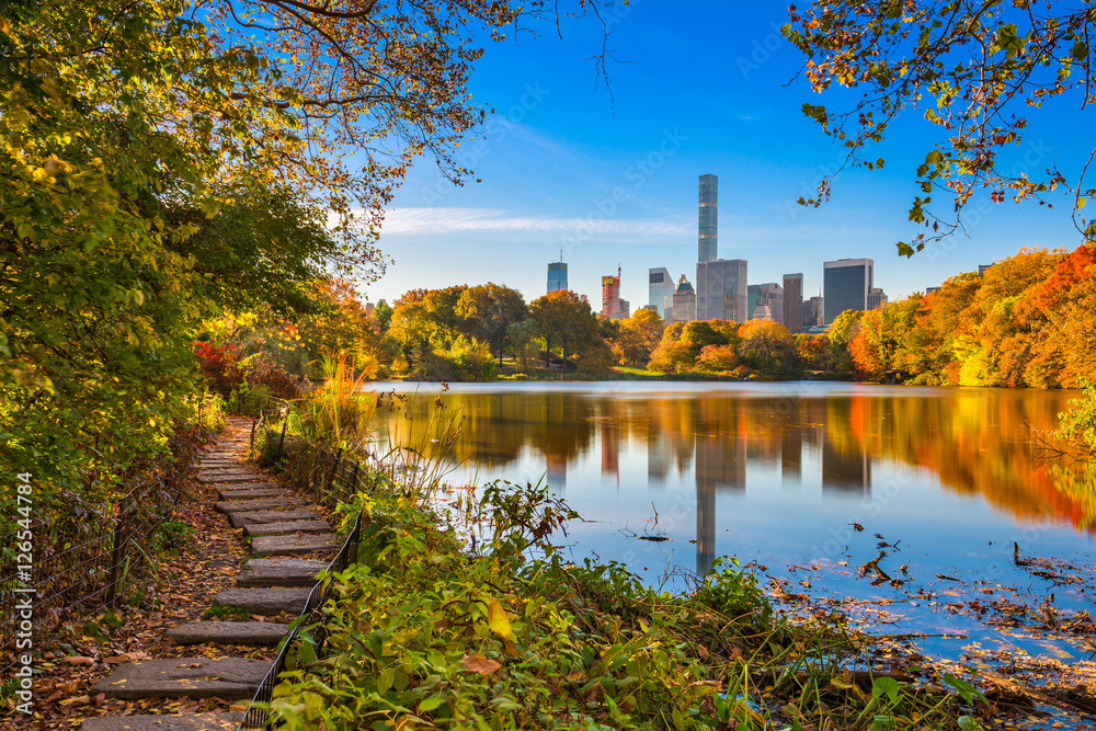 Central Park New York City during Autumn.