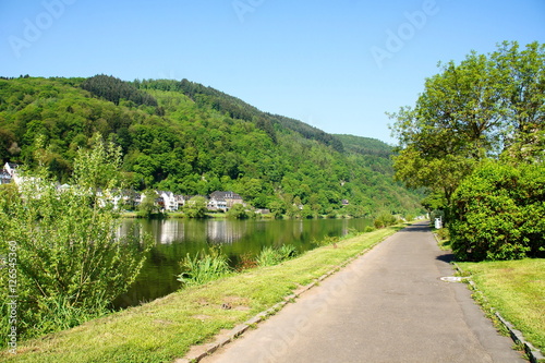Radweg entlang der Mosel in Traben-Trarbach
