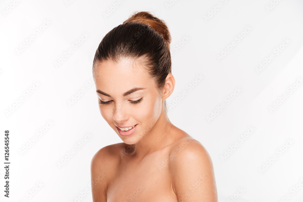 Beauty portrait of a lovely woman with fresh skin standing Beauty portrait of a lovely woman with fresh skin standing