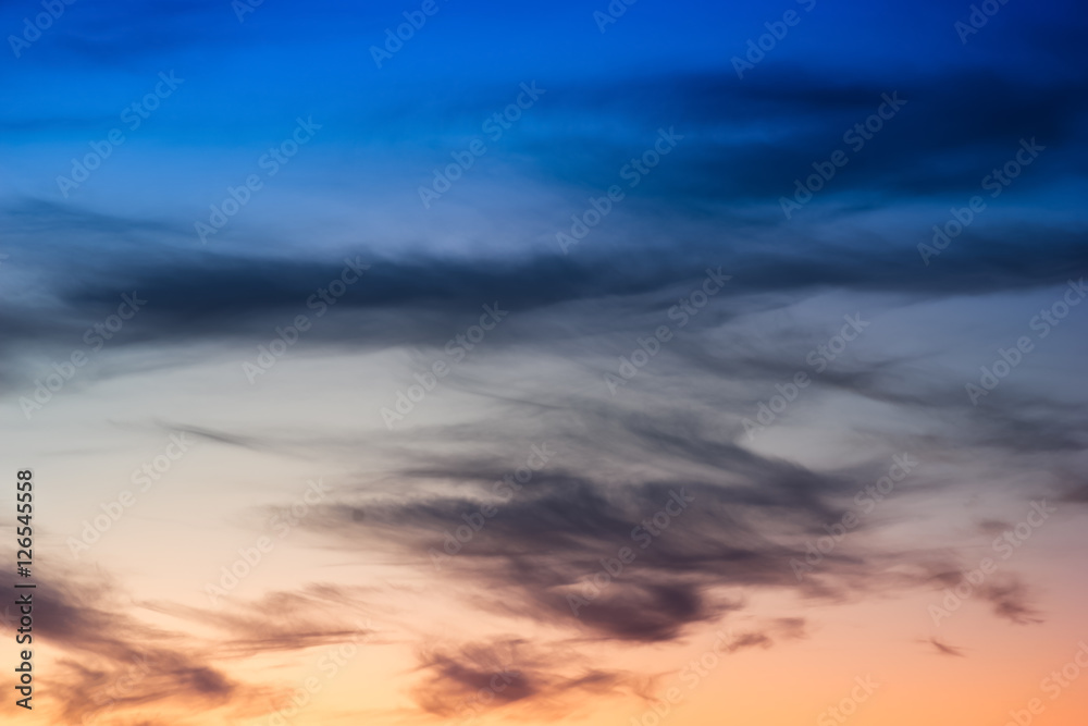 Vivid sunset cloudscape background