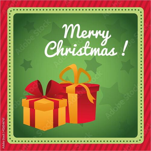 Gift  inside frame icon. Christmas season card decoration and celebration theme. Colorful design. Vector illustration