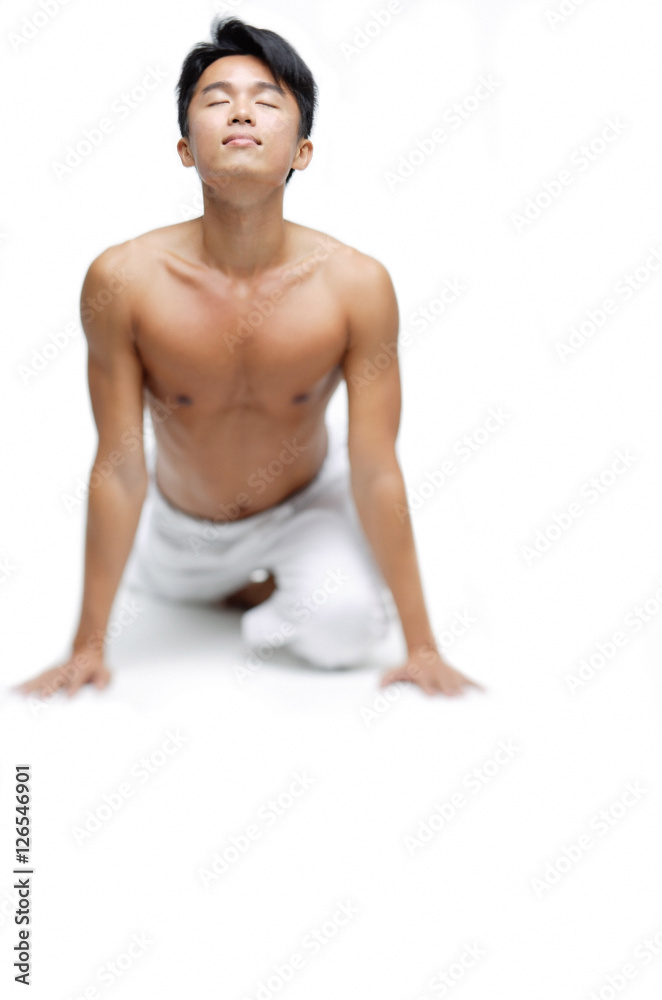 Fototapeta premium Man doing yoga