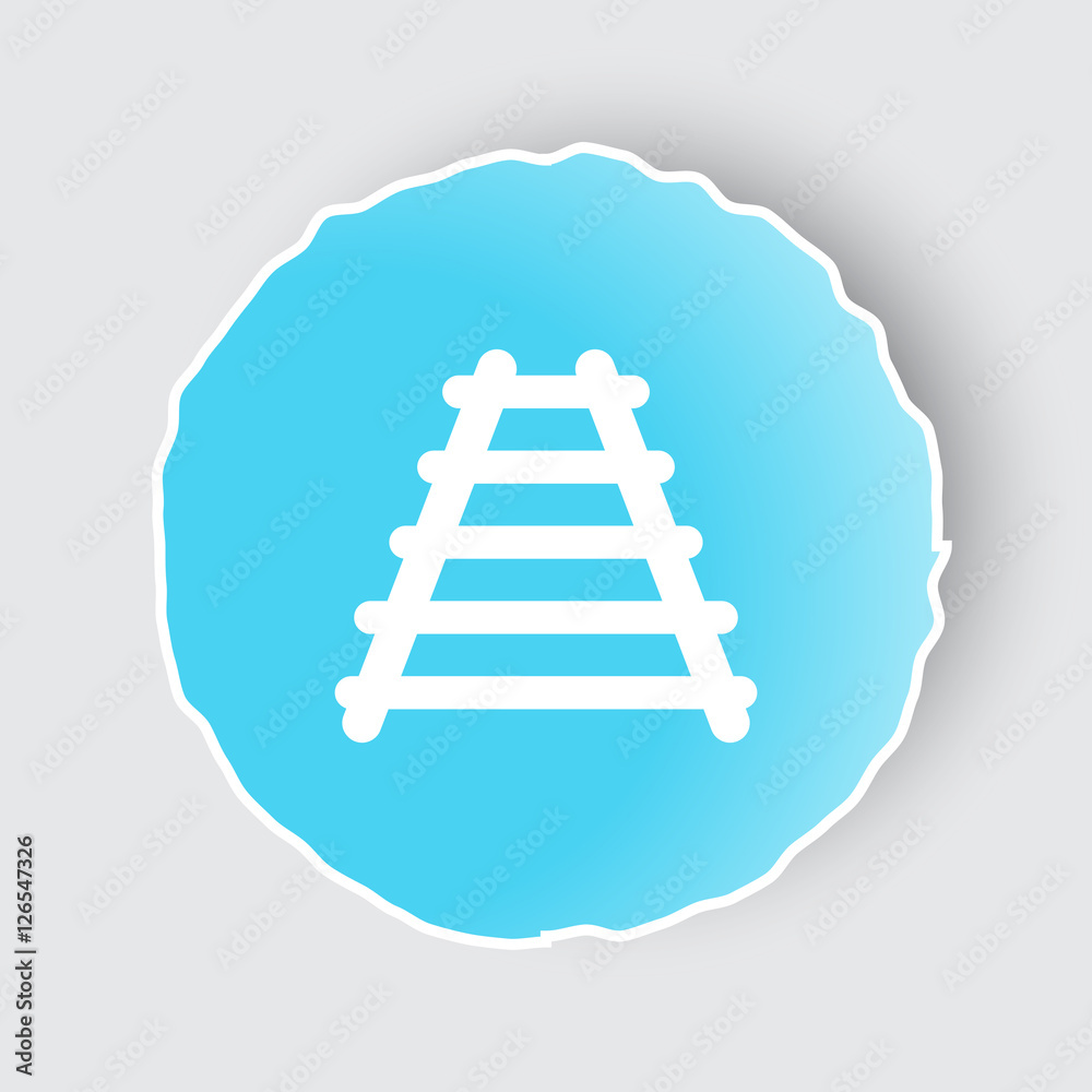 Blue app button with Railroad icon on white. Blue app button with Railroad icon on white.