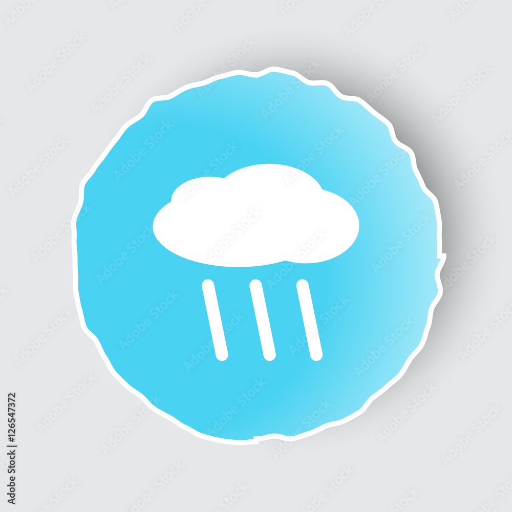 Blue app button with Rain icon on white. Blue app button with Rain icon on white.