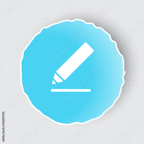 Blue app button with Sign Here icon on white.