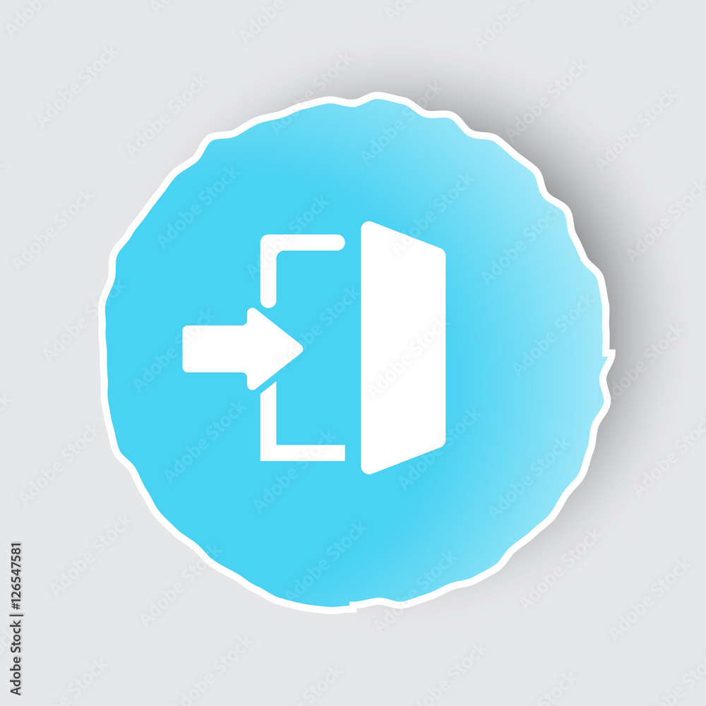 Blue app button with Enter icon on white. Blue app button with Enter icon on white.