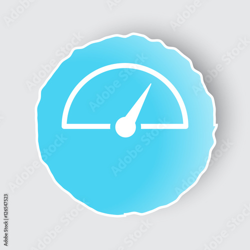 Blue app button with Speed Meter icon on white.