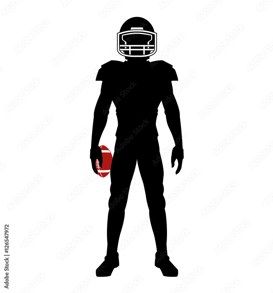 Player and ball icon. American football sport competition and game theme. Vector illustration