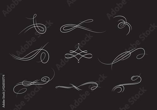 vintage vector flourishes set.