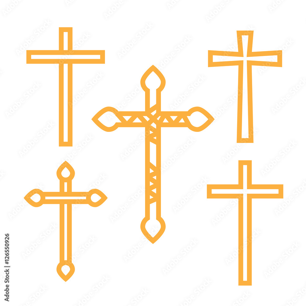 Ornate christian cross vector